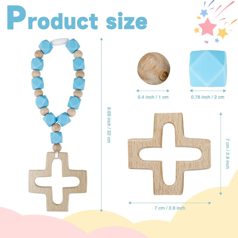 Sumalon Cross Baptism Silicone Rosary, First Communion Rosary Collection Shower Christian Communion Gifts - Image 2
